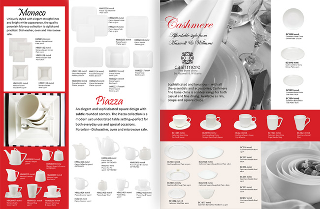 range of tableware dishes